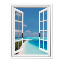 Falsches Fenster Blaue Himmel Tropische Meeresansi