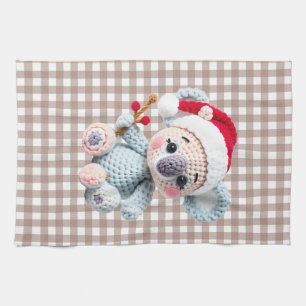 Falsches Garn-Koala-Weihnachtsdesign mit Notch-Hak Geschirrtuch