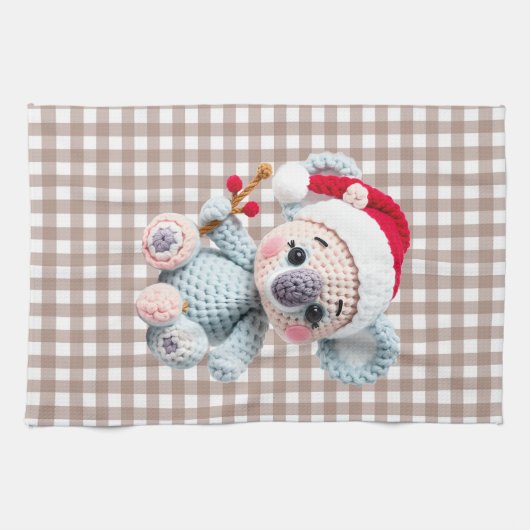 Falsches Garn-Koala-Weihnachtsdesign mit Notch-Hak Geschirrtuch (Horizontal)
