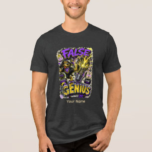 Falsches Genie Personalisiert Lustig Sarkastisch Tri-Blend Shirt