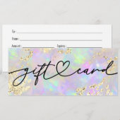 falsches Glitter-Opal-Geschenkgutschein (Vorne/Hinten)