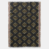 Falsches Gold-Achsen-Monogramm – Schwarz & Gold Decke (Vorderseite Vertikal)