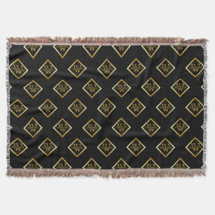 Falsches Gold-Achsen-Monogramm – Schwarz & Gold Decke