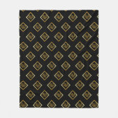 Falsches Gold-Achsen-Monogramm – Schwarz & Gold Fleecedecke (Vorderseite)
