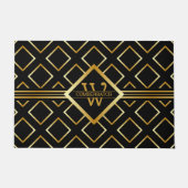 Falsches Gold-Achsen-Monogramm – Schwarz & Gold Fußmatte (Vorderseite)