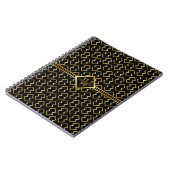 Falsches Gold-Achsen-Monogramm – Schwarz & Gold Notizblock (Linke Seite)