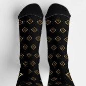 Falsches Gold-Achsen-Monogramm – Schwarz & Gold Socken (Oben)