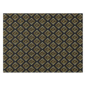Falsches Gold-Achsen-Monogramm – Schwarz & Gold Tischdecke (Vorderseite (Horizontal))