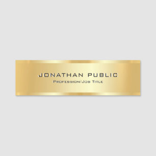 Falsches Gold Custom Modern Elegantes Template Lux Namensschild
