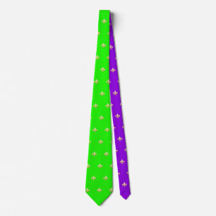Falsches Gold Fleur de lis DIY Neon Grün Lila  Krawatte