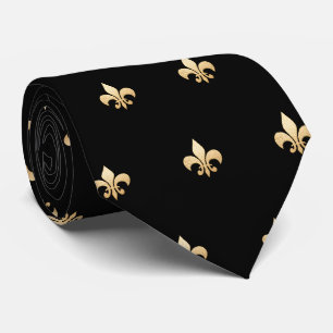 Falsches Gold Fleur de lis DIY Schwarz Gold Krawatte