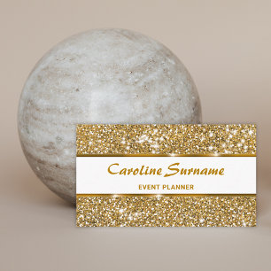 Falsches Gold Glitter Glam Chic Glitter Eventplane Visitenkarte