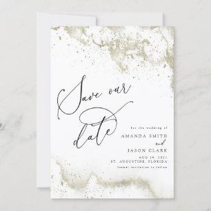 Falsches Gold-Glitter Moderne Schriftart Termin me Einladung