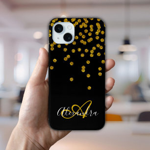 Falsches Gold Glitter Schrift Monogramm Glamour Case-Mate iPhone Hülle