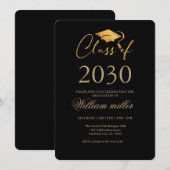 Falsches Gold High School Abschlussfeier chic Einladung (Vorne/Hinten)