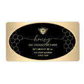 Falsches Gold Honigbiene Honig Glas Etikett (Vorne)