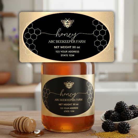 Falsches Gold Honigbiene Honig Glas Etikett