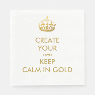Falsches Gold Keep Calm und Mach Weiter 50. Hochze Serviette
