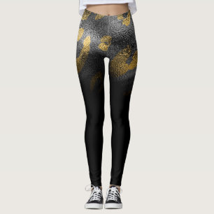 Falsches Gold-Leopard-Cheetah-Druck schick glänzen Leggings