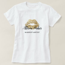 Falsches Gold Makeup Artist Logo Kiss Name