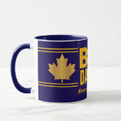 Falsches Gold Maple Leaf Big Daddy auf Navy Blau Tasse (Links)