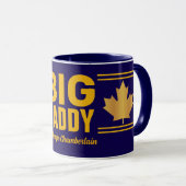 Falsches Gold Maple Leaf Big Daddy auf Navy Blau Tasse (VorderseiteRechts)
