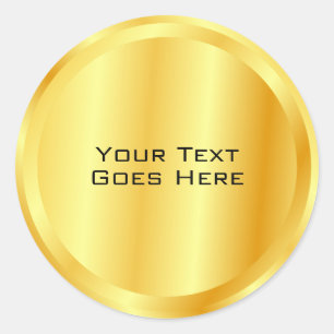 Falsches Gold-Metall-Look benutzerdefinierte Vorla Runder Aufkleber