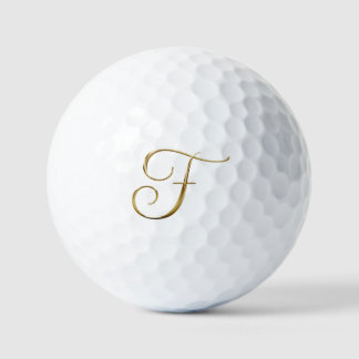 Falsches Gold Metall Monogramm F Golfball