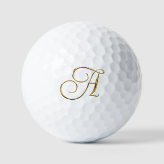 Falsches Gold Metallisches Monogramm A Golfball