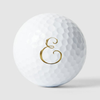 Falsches Gold Metallisches Monogramm E Golfball