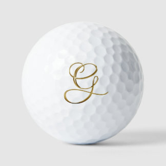 Falsches Gold Metallisches Monogramm G Golfball