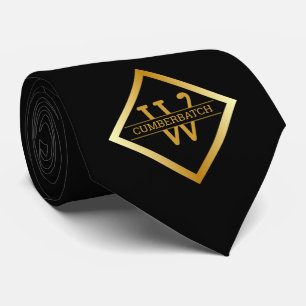 Falsches Gold-Monogramm – Schwarz & Gold Krawatte
