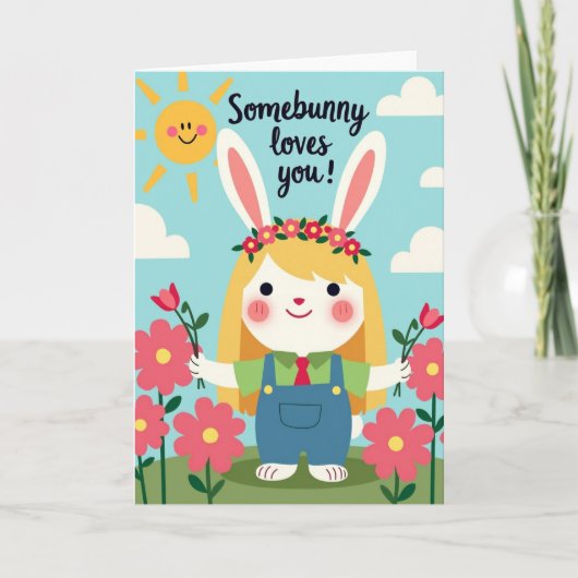 Falsches Gold Somebunny Liebt Dich Karte (Vorderseite)