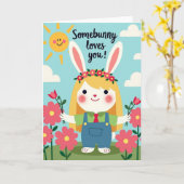 Falsches Gold Somebunny Liebt Dich Karte (Gelbe Blume)
