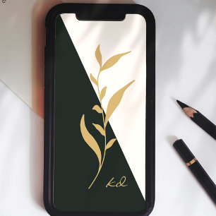 Falsches Gold und grüne geometrische Abstraktion Case-Mate iPhone Hülle