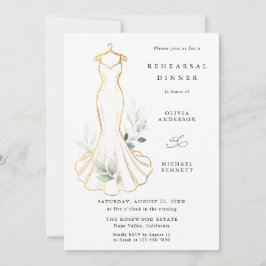 Falsches Gold und Grünzeug Hochzeitsprobe Dinner Einladung