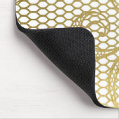 Falsches Goldfolie großes Blumen-Spitzenmuster Mousepad (Ecke)