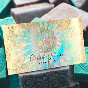 falsches Goldfolie-Sonnenblumen-Logo Visitenkarte