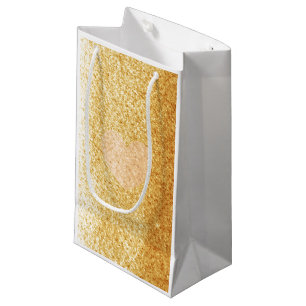 Falsches Goldglitter mit Herz Kleine Geschenktüte