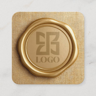 Falsches Goldwachs Elegantes Geschäftslogo Quadratische Visitenkarte