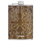 Falsches graviertes Kupferdesign Flachmann (Vorderseite)