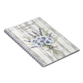 Falsches Holz Lila Iris Blumenmuster Notizblock (Rechte Seite)