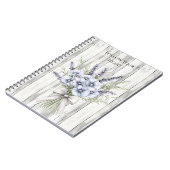 Falsches Holz Lila Iris Blumenmuster Notizblock (Linke Seite)