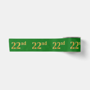 Falsches/Imitations-Gold "22." Ereignisnummer (Grü Satinband