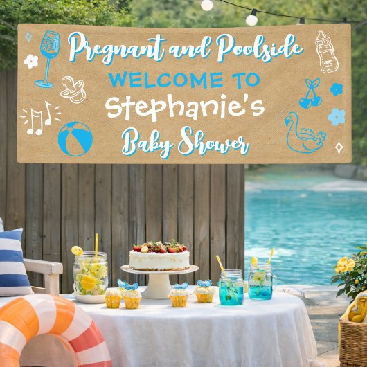 Falsches Kraftpapier Pool Sommer Babyparty-Banner Banner