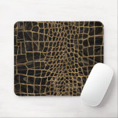 Falsches Krokodil Black Liquid Marble and Gold Mousepad (Mit Mouse)