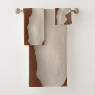 Falsches Kuhleder Trendige Luxus Elegante Kollekti Badhandtuch Set