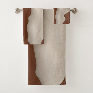 Falsches Kuhleder Trendige Luxus Elegante Kollekti Badhandtuch Set