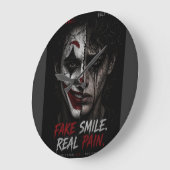„Falsches Lächeln, echter Schmerz: Die Wahrheit hi Große Wanduhr (Winkel)