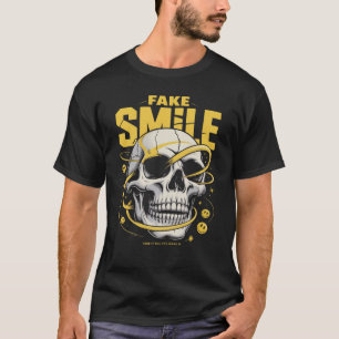 Falsches Lächeln Totenkopf Grafik T-Shirt